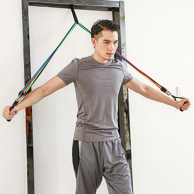 11 Piece Exercise Crossfit Fitness Set Resistance Bands Training